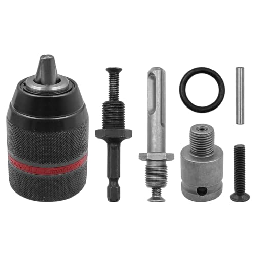 ZONADAH 1.5-13mm Keyless Drill Chuck Quick Change Hand Drill Chuck Self-Tighten 1/2-20UNF Thread Hand Drill Hex Shank Socket Square Wrench Electric Hammer Adapter Accessories