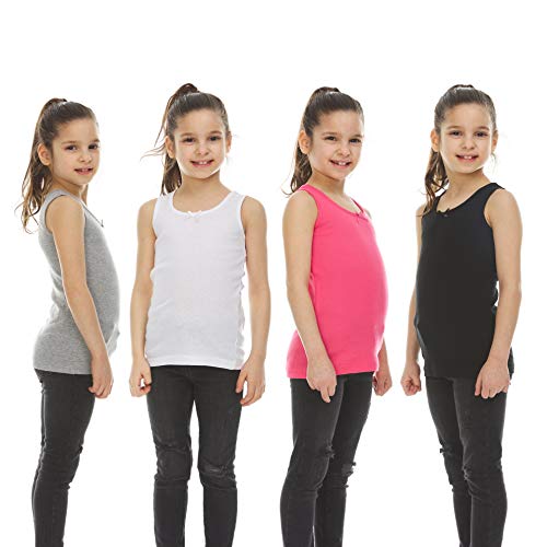 Brix ANICEMOON Toddler Girls 4- Pack Tank Tops - Undershirts Value Pack Novelty Tees. 4T thumb #1