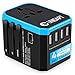 Unidapt International Power Adapter Travel Charger - All in one Universal World USB Travel Adaptor with 4-USB for Euro, AU, UK, USA - 160 Countries (Blue)