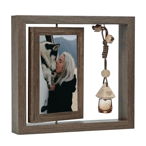 HiPeep Pet Memorial Photo Frame 4x6, Loss of Cat Dog Sympathy Gifts for Friend Condolence Keepsake with Pet Hair/Ashes Remembrance Glass Bottle & Gift Box