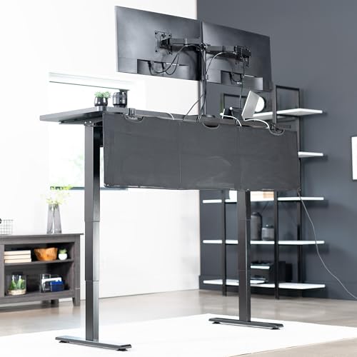 VIVO 60 Inch Clamp-on Privacy and Cable Management Organizer Sleeve, Wire Hider Kit Panel System, Desk Skirt, Black, DESK-SKIRT-60P - Image 7