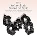 Kitsch Satin Scrunchies for Women – No Crease Hair Ties – Soft Satin Hair Scrunchies for Girls – Frizz Free, Gentle, Stylish Hair Accessories – Black, 5 pcs