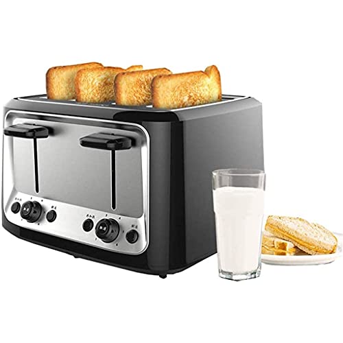 Dpliu Toaster Toaster 4 Scheibe, extra breite Slot-Toaster, Edelstahl-Brot-Toaster, 6 Brot-Schatten-Einstellungen…