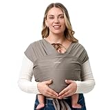 Momcozy Baby Wrap Carrier - Easy to Wear Infant Carrier Slings, Lightweight Hands Free Baby Sling, Adjustable Baby Carriers for Newborn to Toddler 8-35 lbs, Baby Wraps Carrier, Brown