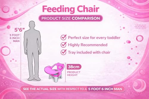 Image of MY LITTLE TOWN Kids Feeding Chair| Musical Chu Chu Chair| Baby Chair| 4-36 Months| Baby Chair| Portable| Booster seat (Pink)