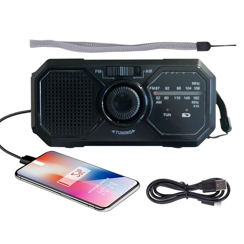 Radio portable solaire de camping avec manivelle dynamo et lampe de lecture