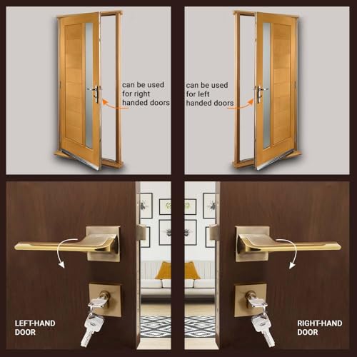 Image of Volo Luxury Series Mortise Door Lock | Bedroom Door Lock with Brass Cylinder and Brass Lock Body with Brass Keys for Home /Hotels /Office. (Model no 2245) (Bathroom Door Mortise Set)