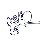 Yoshi Frog Sticker Vinyl Decal Notebook Car Window Laptop 5' x 3' (Blue)