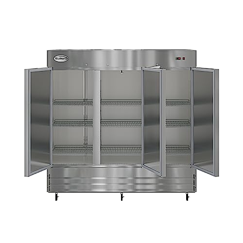 Image of KoolMore 80 in. Three-Door Stainless Steel Upright Commercial Reach-in Refrigerator, ETL LISTED - 72 cu. ft. (RIR-3D-SS)