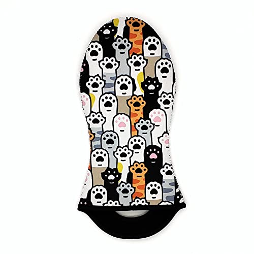 Cats Paw Prints Oven Mitts 2 Pack, Neoprene Fabric Heat Resistant Rubber Grip, Kitchen Oven Glove, Washable Pot Holder #TOP1