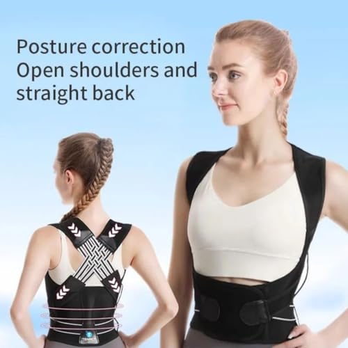 Image of Adjustable Posture Corrector for Men Women - Premium Upper Back & Shoulder Brace, Ergonomic Posture Corrector Belt for Work From Home, Office & Long Sitting