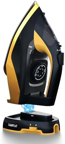 1500W Cordless Iron - No More Tangled Wires! Ceramic Soleplate, 11.8oz Tank & Anti-Drip Tech (Red)