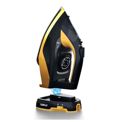 Xabitat Luxury Cordless Iron | 1500W Steam Iron | Anti Drip | Thermal Protection Technology | Nonstick Ceramic Soleplate | 2-in-1 Cord/Cordless | Adjustable & Vertical Steam Controller | Auto Shut-Off