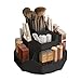 TNDCKP 360° Rotating Black Makeup Brush Holder Organizer with 9 Slots, Makeup Organizers Countertop, Makeup organization and Skincare Storage for Vanity, Desktop, Bathroom (BLACK)