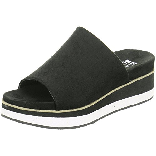 Damen ClogsPantoletten 265004F2T, Frauen Clogs, gartenschuh Plateau-Sohle weibliche Lady Ladies feminin elegant Women,Schwarz,40 EU / 7 UK