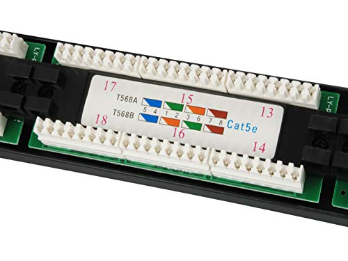 Châssis robuste noir Patchpanel 24x RJ45 Cat5e Equip 235325 de 19 pouces