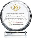 Crystal Central Personalized 50th Wedding Plaque for Couple, Customized with Couple's Name, Annivers