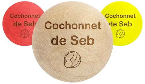 KDO MAGIC - Cochonnet personnalisé - Lot de 3 cochonnets Personnalisables - Cochonnet pétanque à Graver avec Un Texte - 3 Couleurs - Idée Cadeau fête des...