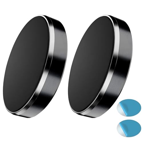 Solryn 2 Pièces Support téléphone magnétique Rond pour Voiture Support Telephone Voiture Aimanté Universel Support Auto Collant Aimant Rond pour iPhone, Samsung...