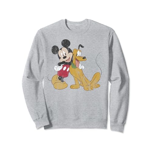 Disney Mickey And Friends Mickey & Pluto Distressed Portrait Sudadera