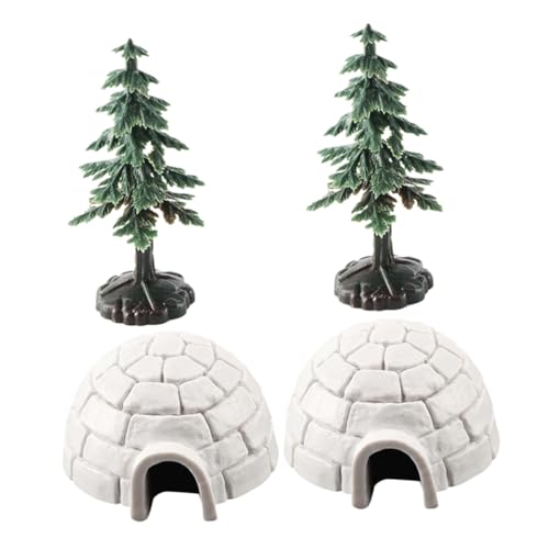 HOOTNEE 1set Miniature Ice House Figurine Decorative House Models for Christmas Tree Table Landscape for Home Decor