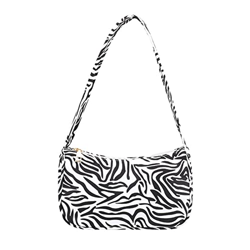 Bestomrogh Mini sac à main en toile avec motif animal sous les aisselles, motif léopard, vaches, papillon, vintage, décontracté (#01) Cover