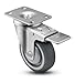Shepherd Institutional Series 5" Diameter Ball Bearing Urethane Wheel Total Lock Caster, 3-3/4" Length x 2-5/8" Width Plate, 315 lbs Capacity, Gray