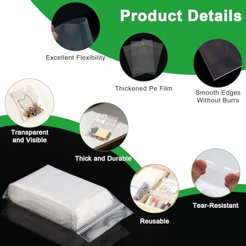 Nasxkji 240 Stück Zip Beutel 4x6 cm Druckverschlussbeutel Klein Transparent Kleine Plastiktüten Plastikbeutel Verschließbar für Ringe Schmuck Süßigkeiten Schrauben Toilettenartikel Büroklammern