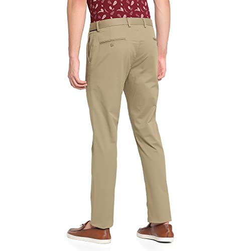 Image of Blackberrys Men Khaki Solid Trousers