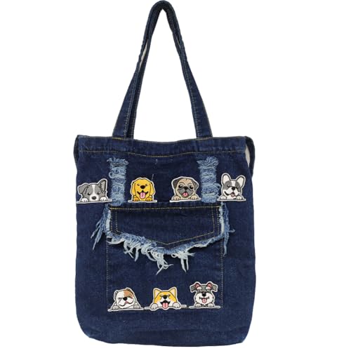 Image of Farm4Far Women Denim Bow-tie Tote Shoulder Sling Hand Bags