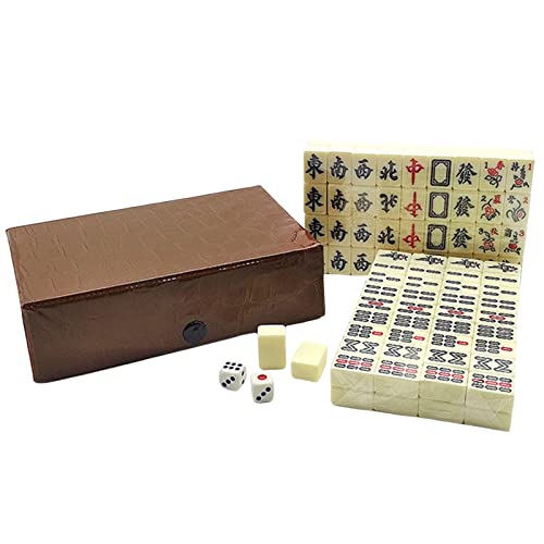 ☝【Set portatile】: questo mini set Mahjong è di dimensioni compatte e facile da trasportare. Le dimensioni della scatola portaoggetti sono di circa 155 x 95 x 50 mm, portatile e non occupa troppo spazio.