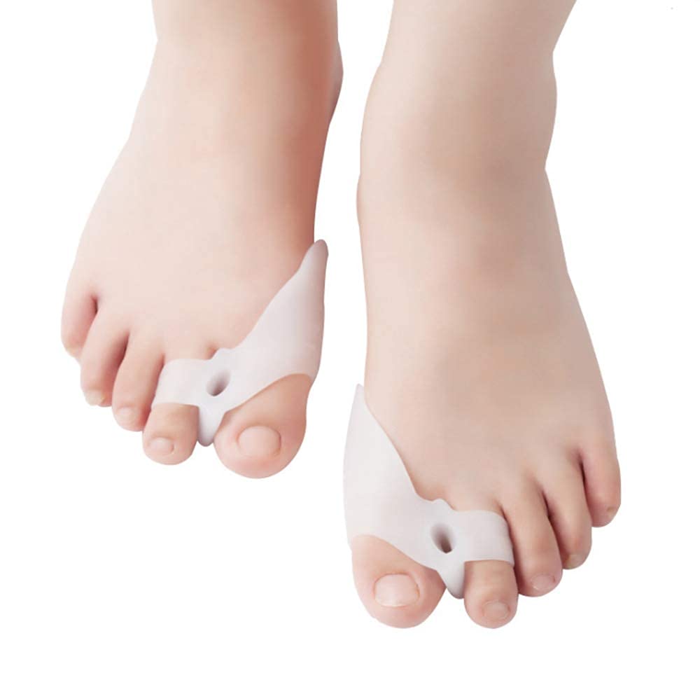 4 Paia di Protezioni e protettori in Gel per l'alluce, Separatori in Gel per Le Dita dei Piedi, Cuscinetti, correttori per alleviare Il Dolore causato da Dita storte, Pre