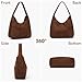 Imagen de GSenhui Hobo Bag Tote Bag Damen Uni Tasche Umhängetasche Gross Tragetasche Große Kapazität Damen Schultertaschen Handtasche Schule Vintage Beuteltasche Ledertasche Schwarz