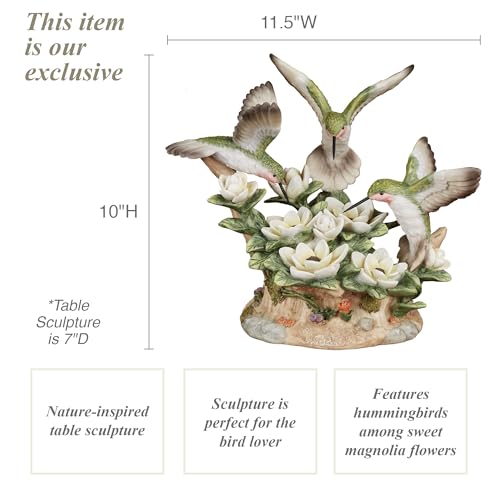 Estatua de mesa aves colibrí y magnolias Touch of Class miniatura 6