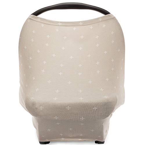 Image of Parker Baby 4 in 1 Car Seat Cover for Girls and Boys - Stretchy Carseat Canopy, Nursing Cover, Grocery Cart Cover, High Chair Cover - "Desert"