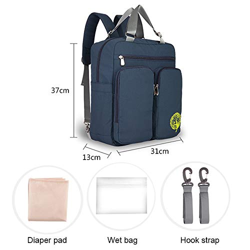 Borsa fasciatoio multifunzione, zaino da viaggio con cinghie per passeggino e fasciatoio, Arancione