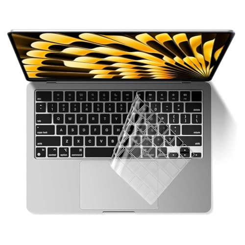 Image of Tukzer Ultra Thin Protector Skin Keyboard Cover for 2026-2021 M5 M4 M3 M2 M1 MacBook Air 13.6 inch 15 inch A3240 A3113 A2681 A3241 A3114 A2941, Pro 14 inch 16 inch A3434 A3112 A3185 A3401 A3403 A2442, Neo 13 inch A3404