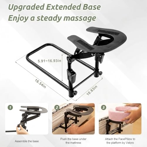 Image of Massage Headrest for Bed, Head Holder & Face Cradle with Face Down Pillow