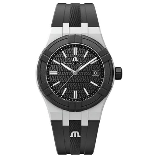 Maurice Lacroix AI2008-20YZ0-200-0 Aikon Tide Special Edition FIBA - Reloj de pulsera para hombre, color gris y negro, Negro