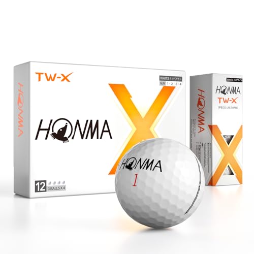 Image of Honma TW-X /S Golf Balls,3-Piece Cast Urethane Cover,Precision Spin Control & Long Distance,Tour Level Golfballs with Soft Feel for Moderate to Fast Swing Speeds Golfer,1 Dozen