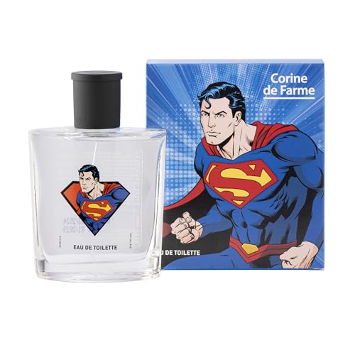 Corine de Farme - Eau de Toilette Superman - Parfum pour Enfant - Formulation Clean Beauty, Fabriquée en France - Senteur Fruitée et Boisée - 50 ml
