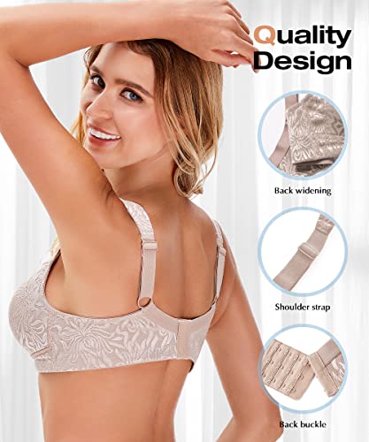 Wingslove Women's Wireless Minimizer Bra Plus Size Non-Padded Soft Full Figure Bra (Toffee, 40G)