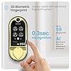 Lockly Vision Smart Lock with HD Video Doorbell, Fingerprint Door Lock for Front Door, Touchscreen Keypad, App Control, Auto Lock, No Monthly Fee - Brushed Gold