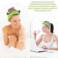 Jowmoy Green Frog Eye Elastic Headband - Versatile for Spa, Skincare, Makeup, Face Wash, Fun Gift for Women (1 Pack) — image 8