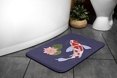 Tapis de salle de bains 75x45 cm rectangulaire antidérapant et imperméable motif Poisson Koi - 4