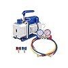 1.8-4.8CFM Refrigerant Vacuum Pump Kits HVAC Refrigeration 1/3 1/4 with Manifold Gauge for Household Air Conditioning(4CFM 1-3HP) #1