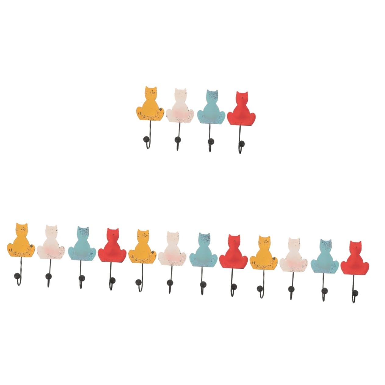 Crochets pour manteaux serviettes suspendre parapluies : patère murale chat x16