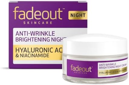 Fade Out Anti Wrinkle Brightening Night Cream with Hyalouronic Acid & Niacinamide Exfoliating Skin Renewal, 50ml
