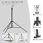 BEIYANG 8.5X10 FT Photo Background Stand with 10X12 FT Black Backdrop Screen, Adjustable Background Holder Support System Kit for Photography Video, Parties Decoration with Carry Bag & Clamps - Image 3
