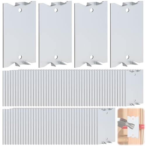 WENHUALI 100 Pack Safety Nail Plates for Wood Studs 2.5 x 1.5 Inch Cable Wire Protector Metal Anti-Nail Protection with Sharp Pointed Prongs for Plumbing & Wiring Protection